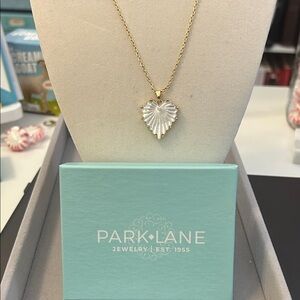 Park Lane Buttercream Gold Necklace with Mother of Pearl Heart Pendant